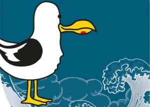 Möwe Morten, mit der es auf Entdeckungstour durch die Fischhalle geht, © Landeshauptstadt Kiel