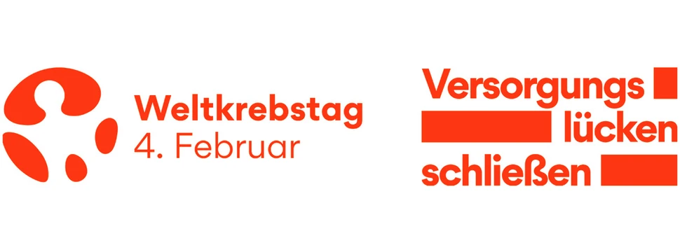 Ein Logo, auf dem für den Weltkrebstag am 4. Februar geworben wird