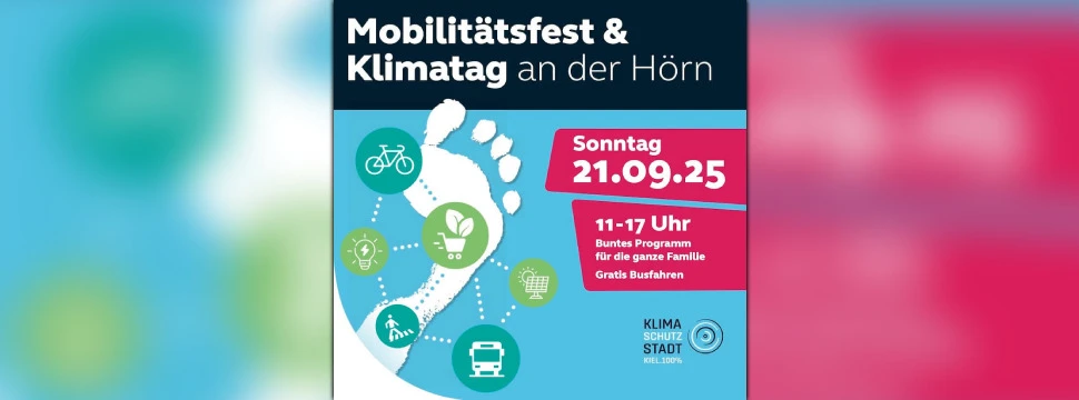 Das Plakat für den diesjährigen Mobilitätstag in Kiel Ein Plakat, das auf ein Event in Kiel an der Hörn auf dem Platz der Kinderrechte hinweist