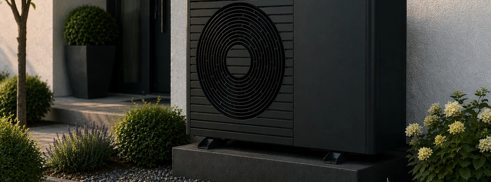 Modernes Heizsystem mit effizienter Wärmepumpe.