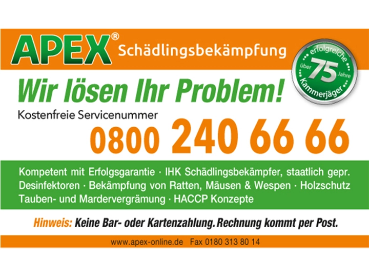 Galerie-Bild 27: . von APEX GmbH Schädlingsbekämpfung 