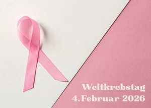 Ein Foto, auf dem über den Weltkrebstag informiert wird