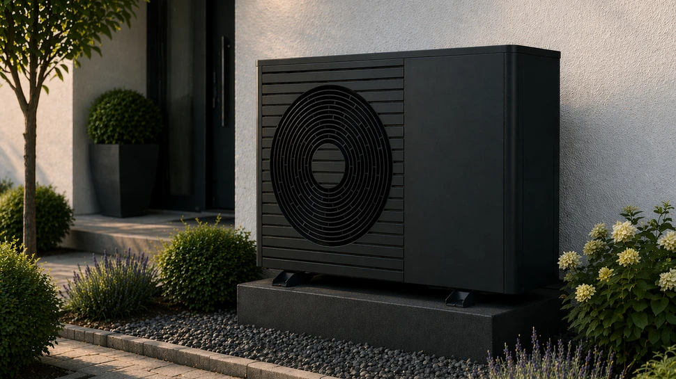 Modernes Heizsystem mit effizienter Wärmepumpe.