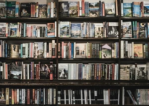 Bücherregale mit vielen Bücher