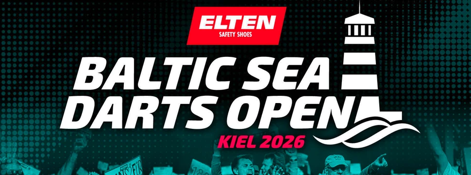 Das Plakat zur Veranstaltung, das sowohl den Schriftzug zur Veranstaltung zeigt als auch mehrere bekannte Gesichter der besten Dartspieler auf der Welt
