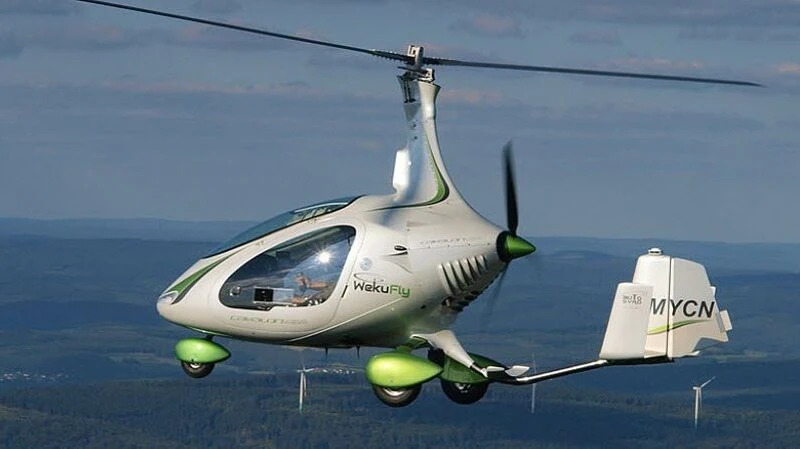 Gyrocopter in der Luft